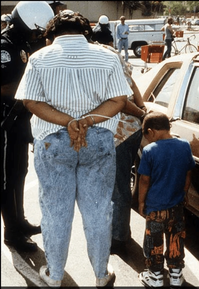 Madre e figlio arrestati durante la rivolta con l'accusa di rapina. (Los Angeles Times)